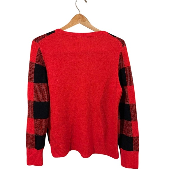 Old navy red black checkers sweater M - Picture 2 of 4